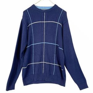 VINTAGE Oscar De La Renta Navy Cable Knit Sweater